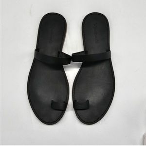 Madewell the boardwalk bare slide black leather sandal